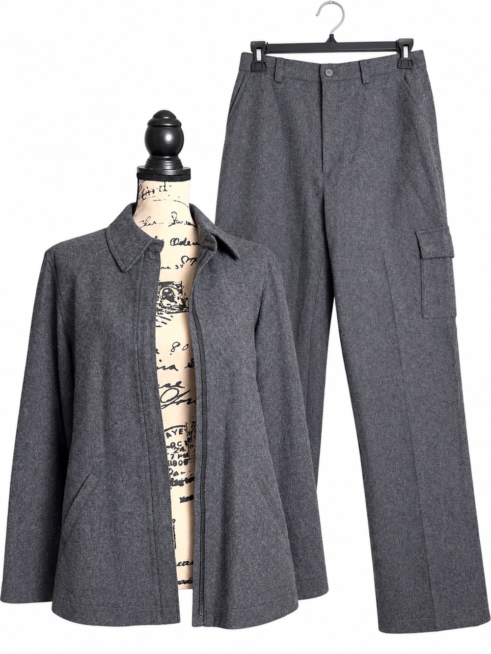 Preview International Gray Suit Jacket & Pant Set Women’s Size 8